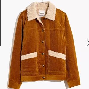Madewell Corduroy Coat with Sherpa Lining - L